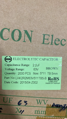 2.2UF 63V 5X11 ELEKTROLİTİK KONDANSATÖR - JACKCON - 2