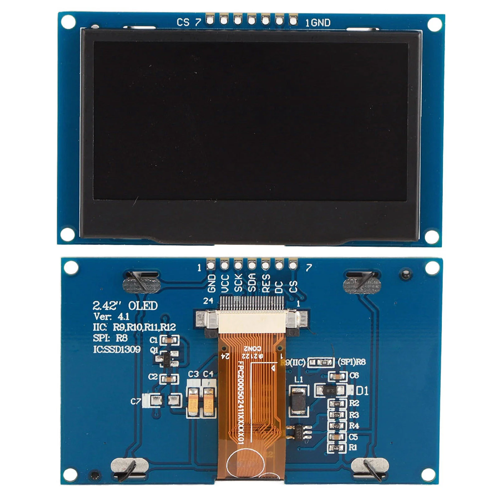 2.42 inç VER 4.1 128x64 SSD1309 7 Pinli SPI/I2C OLED LCD Ekran Modülü - Lehimli (Çok Al Az Öde İle %20'ye Varan İndirimli) - 2