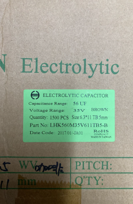 56UF 35V 6.3X11 ELEKTROLİTİK KONDANSATÖR- JACKCON - 2