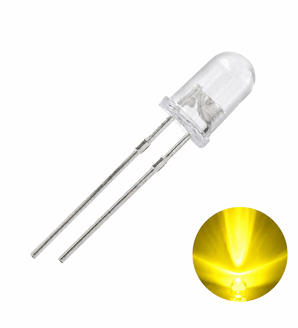 5mm Şeffaf Sarı Led (Çok Al Az Öde İle %20'ye Varan İndirimli) - 1