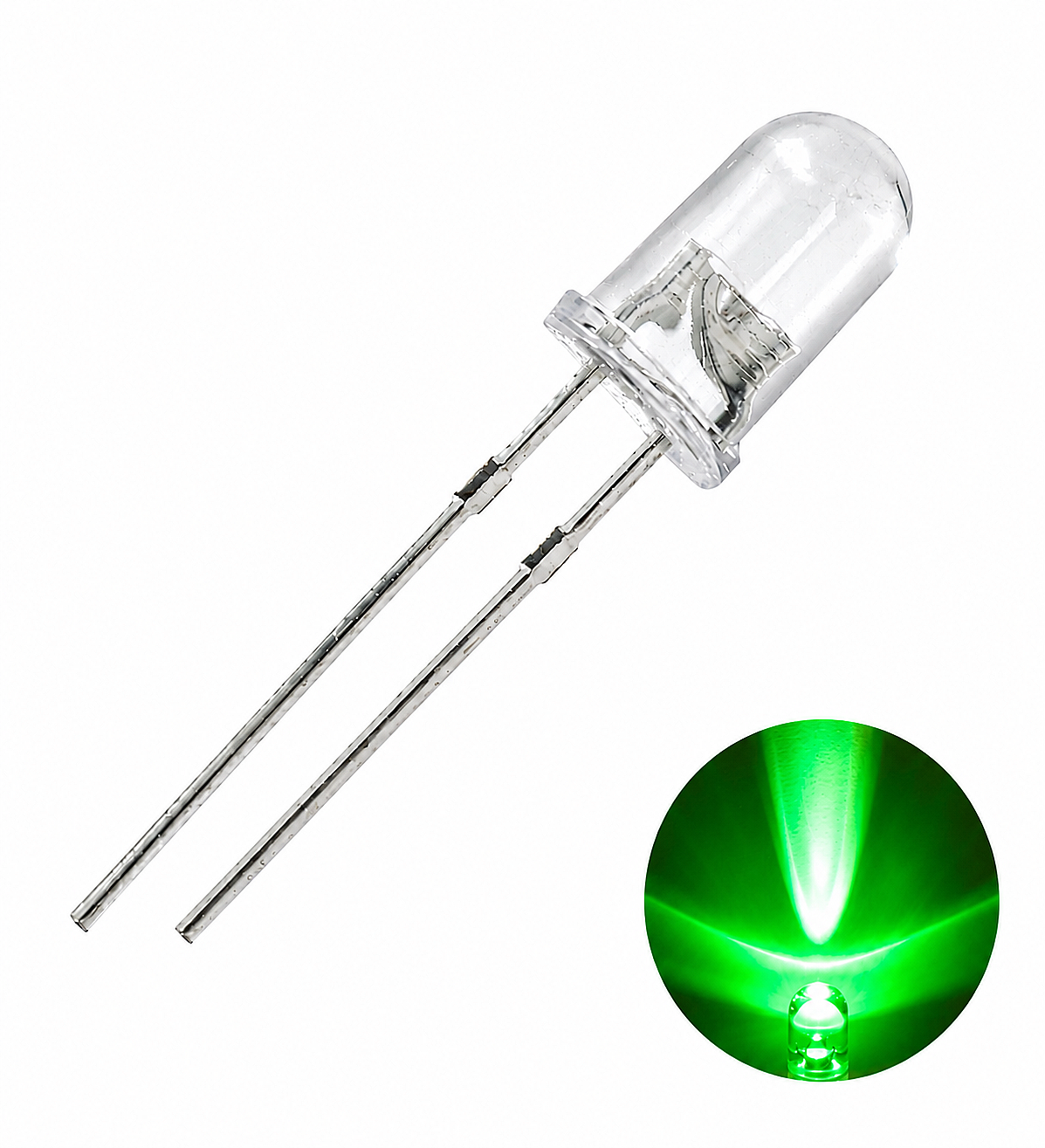 5mm Şeffaf Yeşil Led (Çok Al Az Öde İle %20'ye Varan İndirimli) - 1