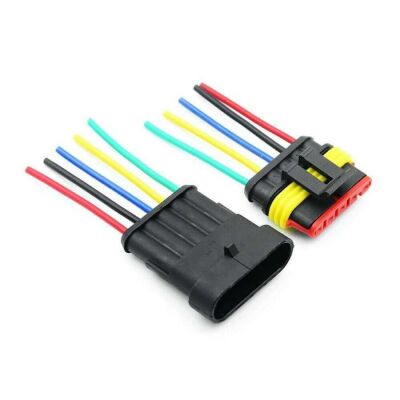Kablolu 5 Pin Su Geçirmez Konnektör Takımı (Çok Al Az Öde İle %30'a Varan İndirimli) - 1