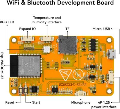 ESP32 Geliştirme Kartı 2.8 inç 240x320 Akıllı Dokunmatik TFT LCD Modül | LVGL WiFi Bluetooth WROOM Arduino Uyumlu (Çok Al Az Öde İle %30'a Varan İndirimli) - 4