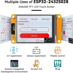 ESP32 Geliştirme Kartı 2.8 inç 240x320 Akıllı Dokunmatik TFT LCD Modül | LVGL WiFi Bluetooth WROOM Arduino Uyumlu (Çok Al Az Öde İle %30'a Varan İndirimli) - 2