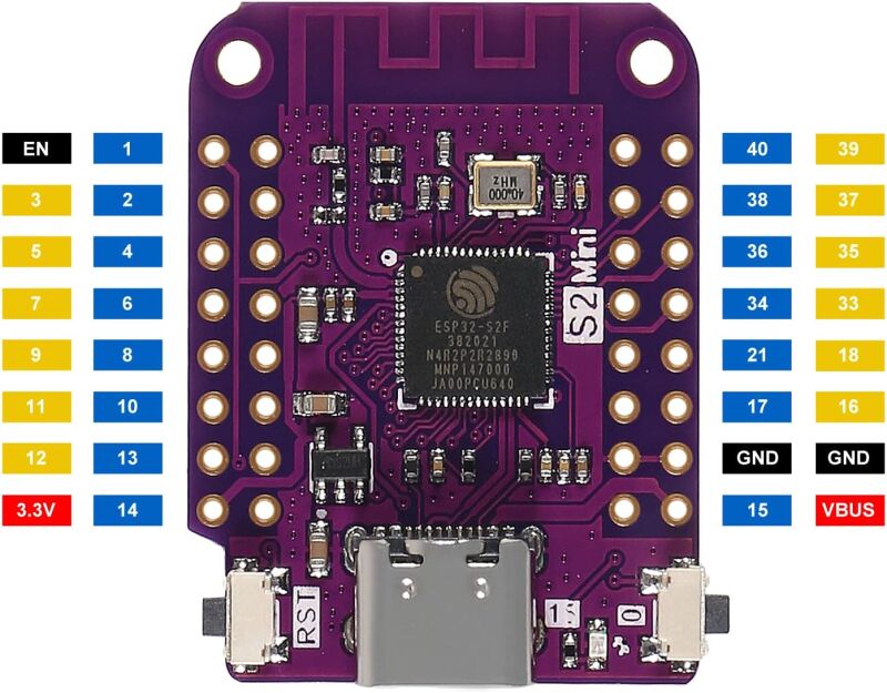 ESP32 S2 Mini V1.0 WiFi Geliştirme Kartı - Type-C (Çok Al Az Öde İle %20'ye Varan İndirimli) - 3