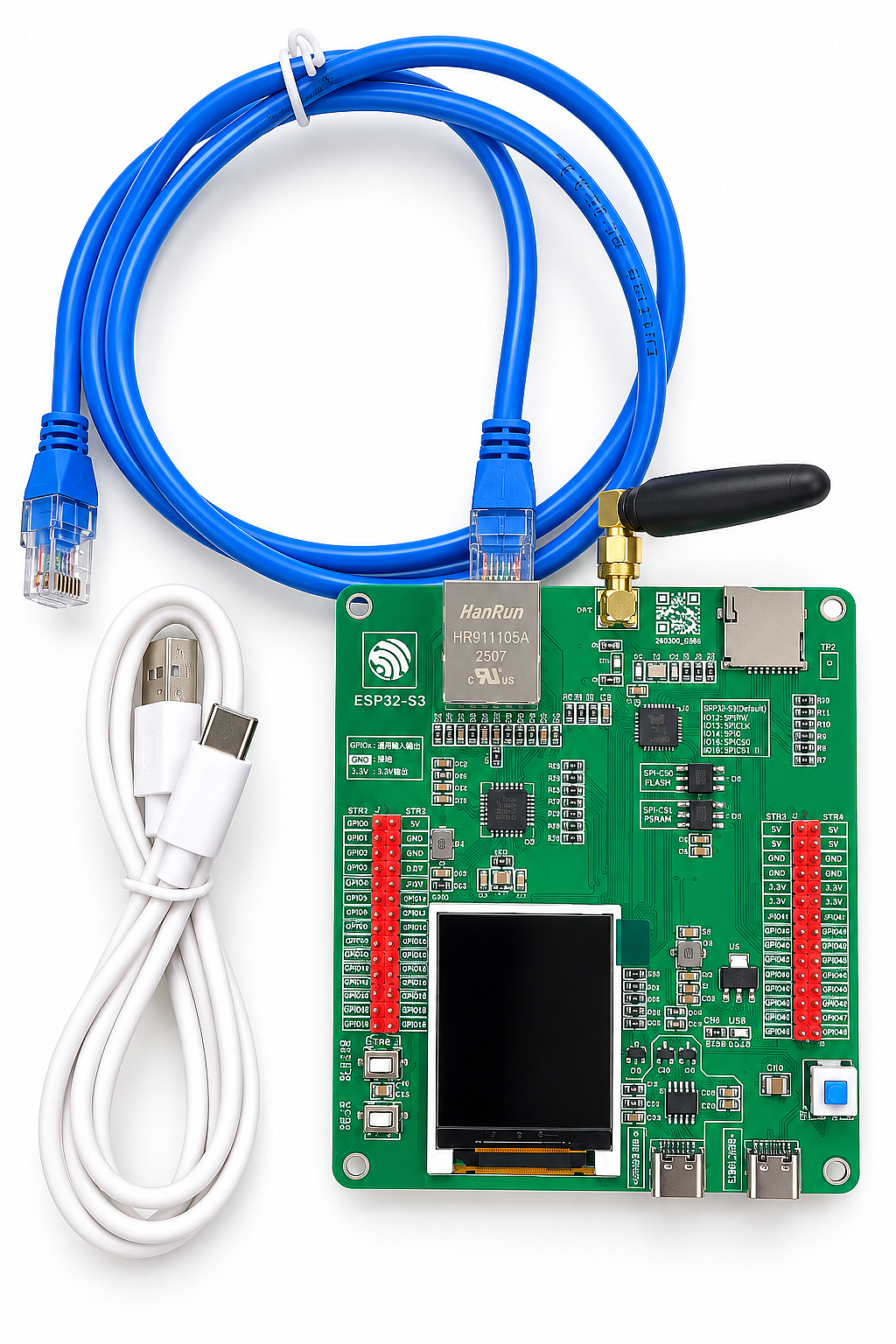 ESP32-S3 Ethernet W5500 N16R8 1.77 İnç LCD Ekranlı 2.5dbi WiFi Bluetooth Geliştirme Kartı (Çok Al Az Öde İle %20'ye Varan İndirimli) - 