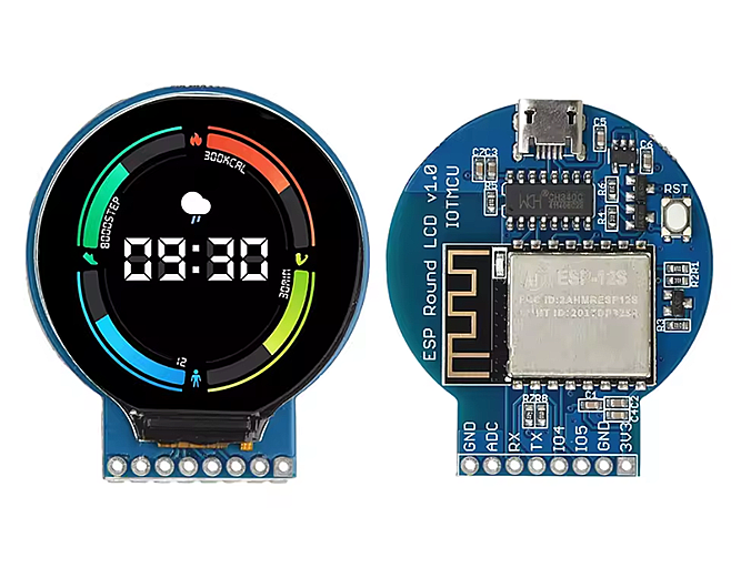 ESP8266 ESP-12S 240x240 GC9A01 1.28 İnç TFT LCD RGB Ekran Modülü Geliştirme Kartı - 2