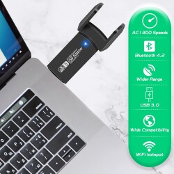 FENVI Çift Bant USB 3.0 WiFi Adaptör 1300Mbps Yüksek Hızlı Bluetooth 4.2 5ghz Masaüstü & Dizüstü Kablosuz Ağ Alıcısı  | PC Laptop iç (Çok Al Az Öde İle %20'ye Varan İndirimli) - 4