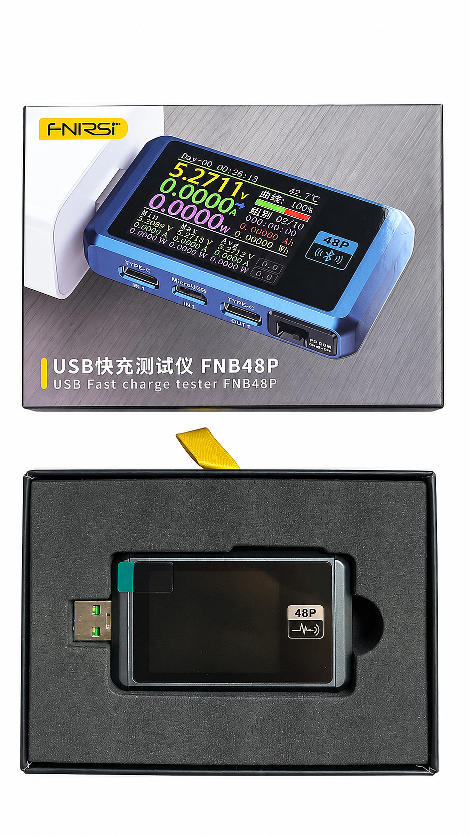 FNIRSI FNB48P 165W USB Type-C Test Cihazı – Bluetooth, PD Hızlı Şarj, Voltaj Akım Güç ve Kapasite Ölçer (Çok Al Az Öde İle %20'ye Varan İndirimli) - 4
