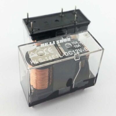 HLS-14F1L-DC12V-C 10A 12V 5 Pin Şeffaf Tek Kontak Röle - 1