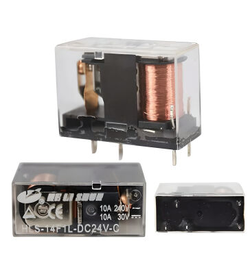 HLS-14F1L-DC24V-C 10A 24V 5 Pin Şeffaf Tek Kontak Röle - 1