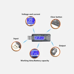 KWS-V20 Led Ekranlı Usb Voltmetre Ampermetre Usb Sarj ve Kapasite Cihazı - (4-20V, 0-3A, 0-99H, 0-99999mAh) (Çok Al Az Öde İle %20'ye Varan İndirimli) - 3