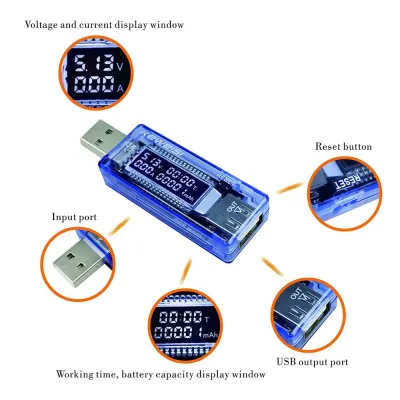 KWS-V20 Led Ekranlı Usb Voltmetre Ampermetre Usb Sarj ve Kapasite Cihazı - (4-20V, 0-3A, 0-99H, 0-99999mAh) (Çok Al Az Öde İle %20'ye Varan İndirimli) - 4