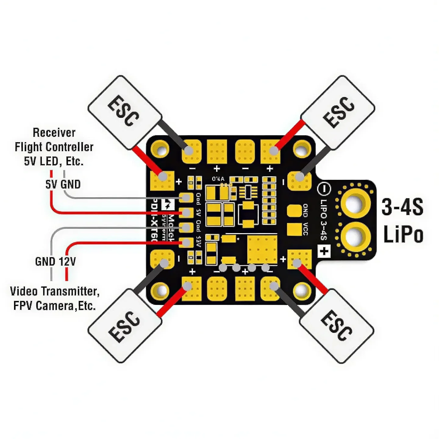 Matek PDB-XT60 w/ BEC 5V & 12V ESC Güç Dağıtım Kartı (Çok Al Az Öde İle %20'ye Varan İndirimli) - 3