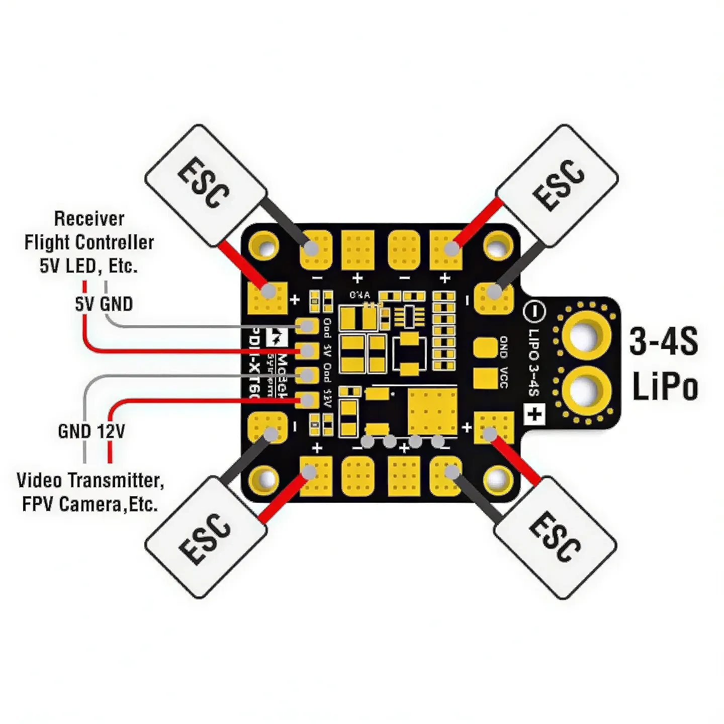 Matek PDB-XT60 w/ BEC 5V & 12V ESC Güç Dağıtım Kartı (Çok Al Az Öde İle %20'ye Varan İndirimli) - 3