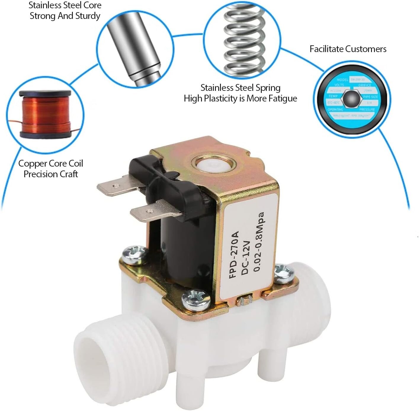 1/2 İnç 12V DC NC Su Solenoid Valfi – Otomatik Su Akış Kontrol Vanası (Çok Al Az Öde İle %20'ye Varan İndirimli) - 5