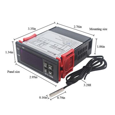 STC-1000 AC 110-220V 10A LCD Ekranlı NTC Sensörlü Sıcaklık Kontrol Modülü (Çok Al Az Öde İle %20'ye Varan İndirimli) - 2