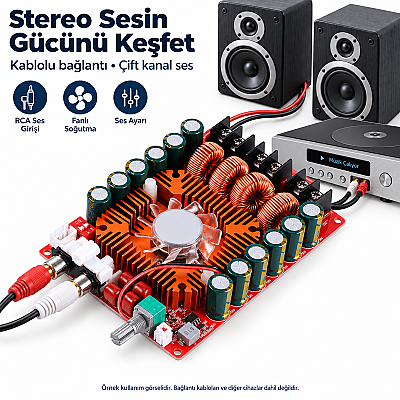 TDA7498E 2x160W Stereo Class-D Amfi Modülü Çift Kanal Amplifikatör Kartı - 
