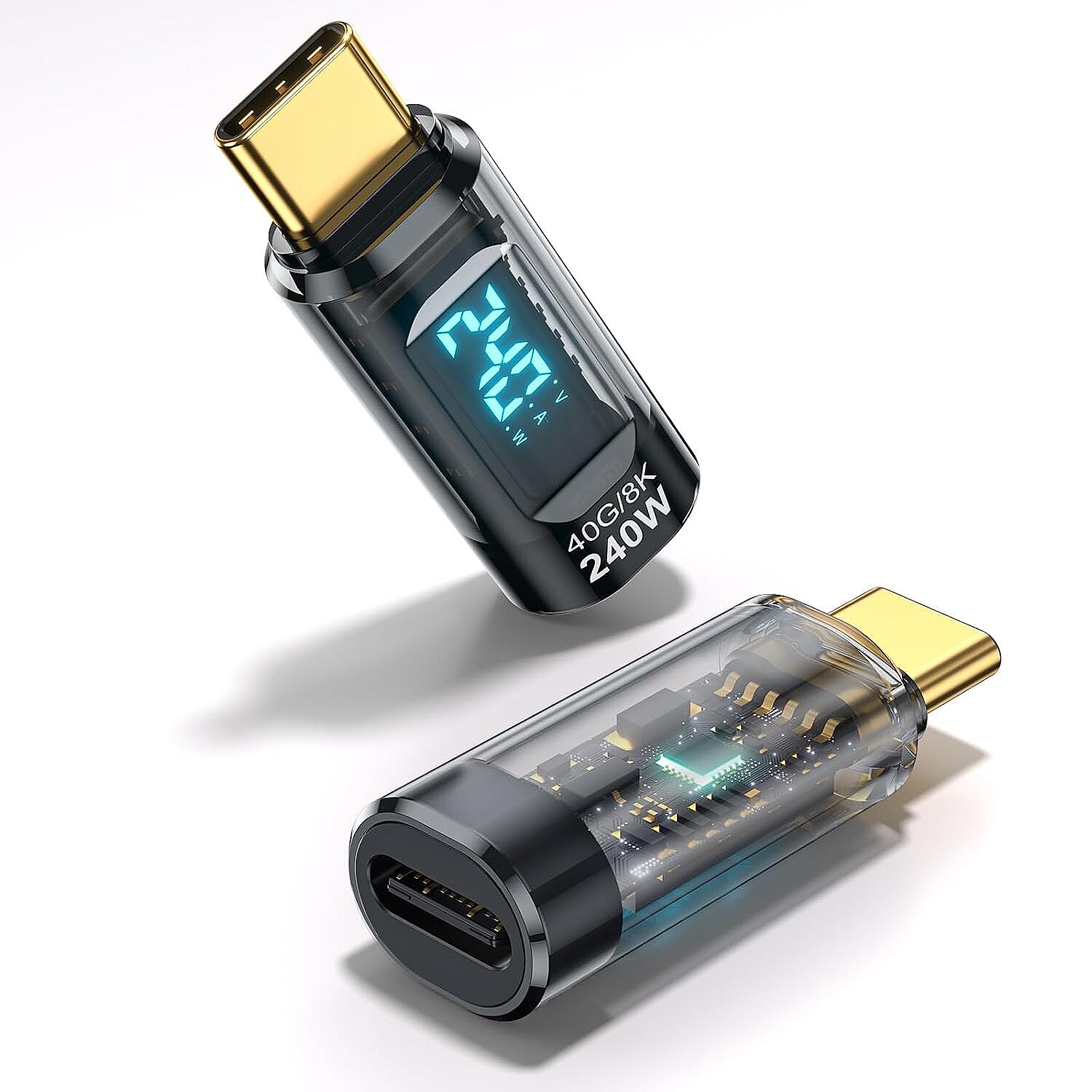 240W USB 3.1 Type-C Dijital Güç Ölçer Adaptör – 40Gbps Veri Aktarımı, 8K Görüntü Destekli Voltaj Akım Watt Göstergeli (Çok Al Az Öde İle %20'ye Varan İndirimli) - 5