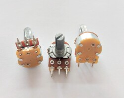 WH1602-2 B500K 20-13 Anahtarlı Uzun Mil Metal Karbon Pot - 