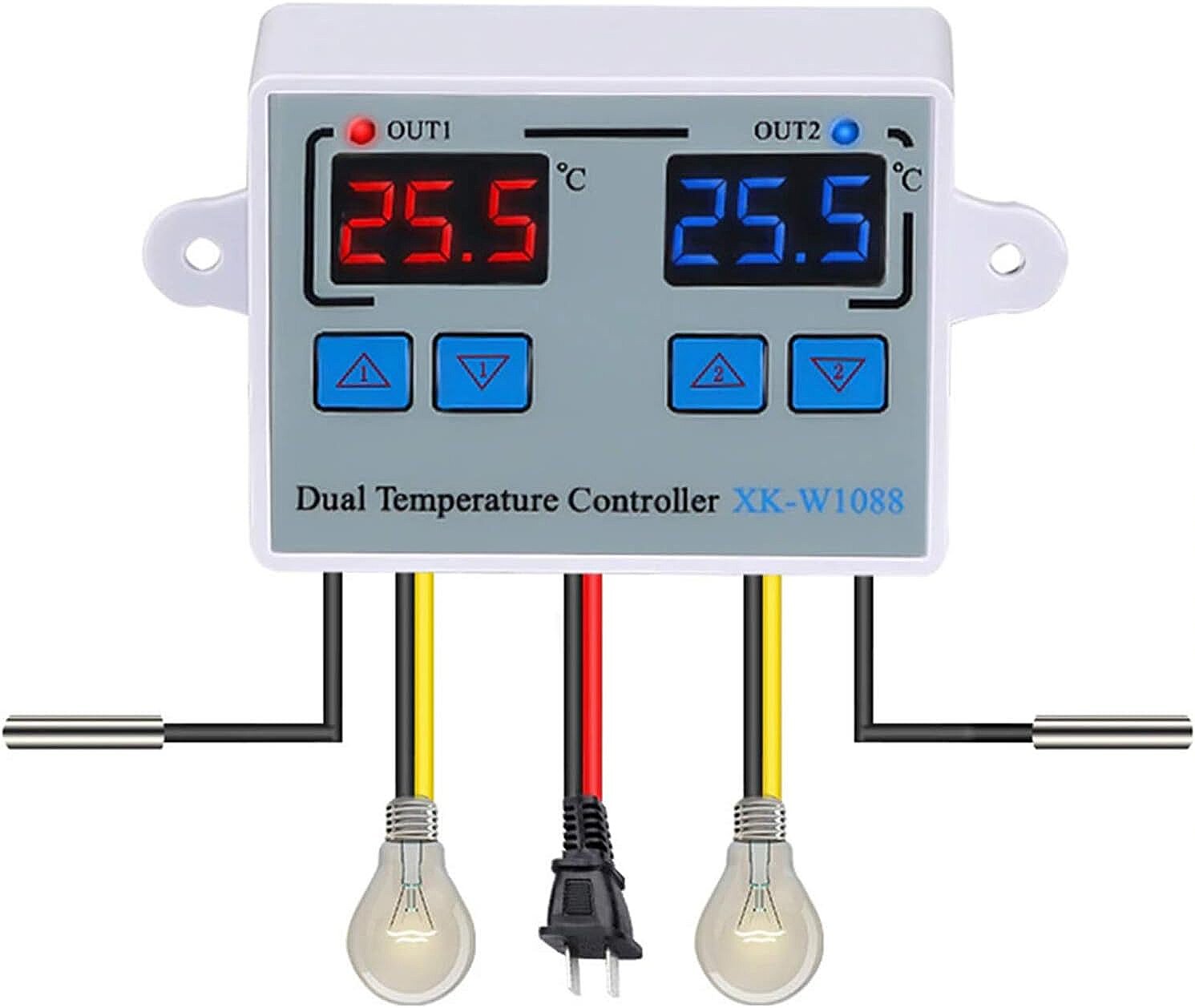 XK-W1088 İkili Dijital Sıcaklık Kontrollü Termostat - 220V/AC 1500W (Çok Al Az Öde İle %20'ye Varan İndirimli) - 2