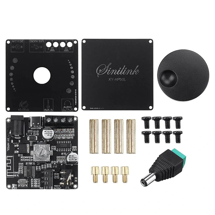 XY-AP50L 2x50W Bluetooth 5.0 Çift Kanal Stereo Amfi Modülü – Telefon Uygulamasıyla Kontrol, USB ve AUX Girişli - 3