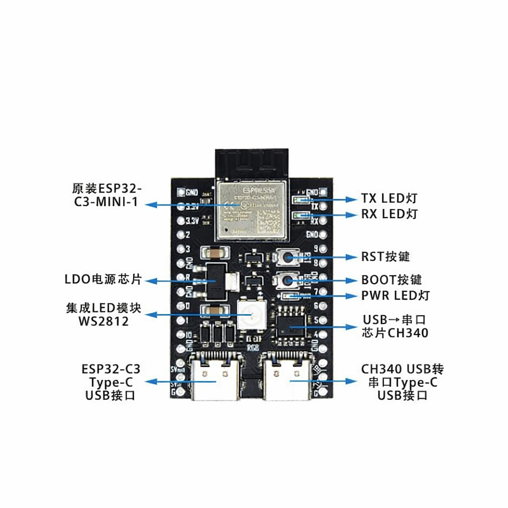 YD-ESP32-C3 Wi-Fi Bluetooth Geliştirme Kartı (Çok Al Az Öde İle %20'ye Varan İndirimli) - 2