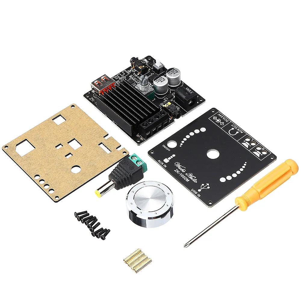 ZK-1002M 2x100W Bluetooth 5.0 USB AUX TPA3116D2 Stereo Amfi Modülü – Ses Kontrollü (Çok Al Az Öde İle %20'ye Varan İndirimli) - 4