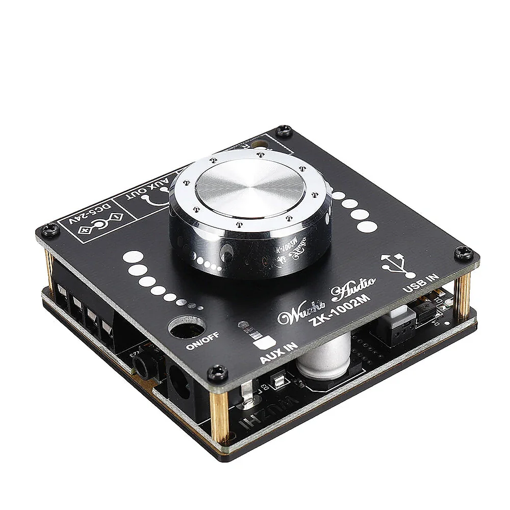 ZK-1002M 2x100W Bluetooth 5.0 USB AUX TPA3116D2 Stereo Amfi Modülü – Ses Kontrollü (Çok Al Az Öde İle %20'ye Varan İndirimli) - 