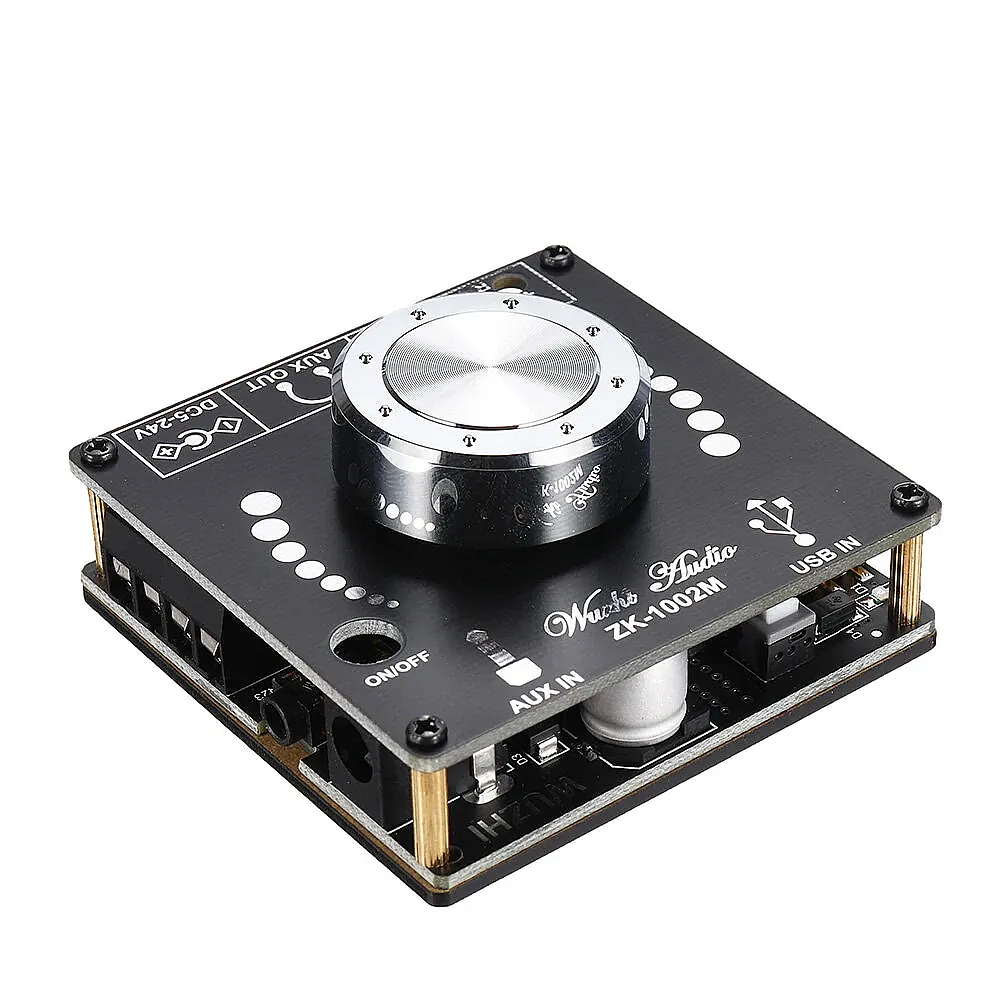 ZK-1002M 2x100W Bluetooth 5.0 USB AUX TPA3116D2 Stereo Amfi Modülü – Ses Kontrollü (Çok Al Az Öde İle %20'ye Varan İndirimli) - 1