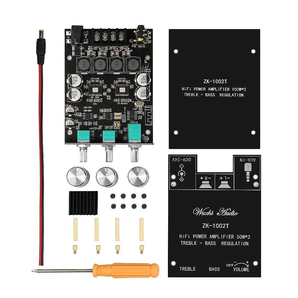 ZK-1002T 2x100W Bluetooth 5.0 TPA3116D2 Stereo Amfi Modülü – Bas/Tiz Kontrollü (Çok Al Az Öde İle %20'ye Varan İndirimli) (Çok Al Az Öde İle %20'ye Varan İndirimli) - 4