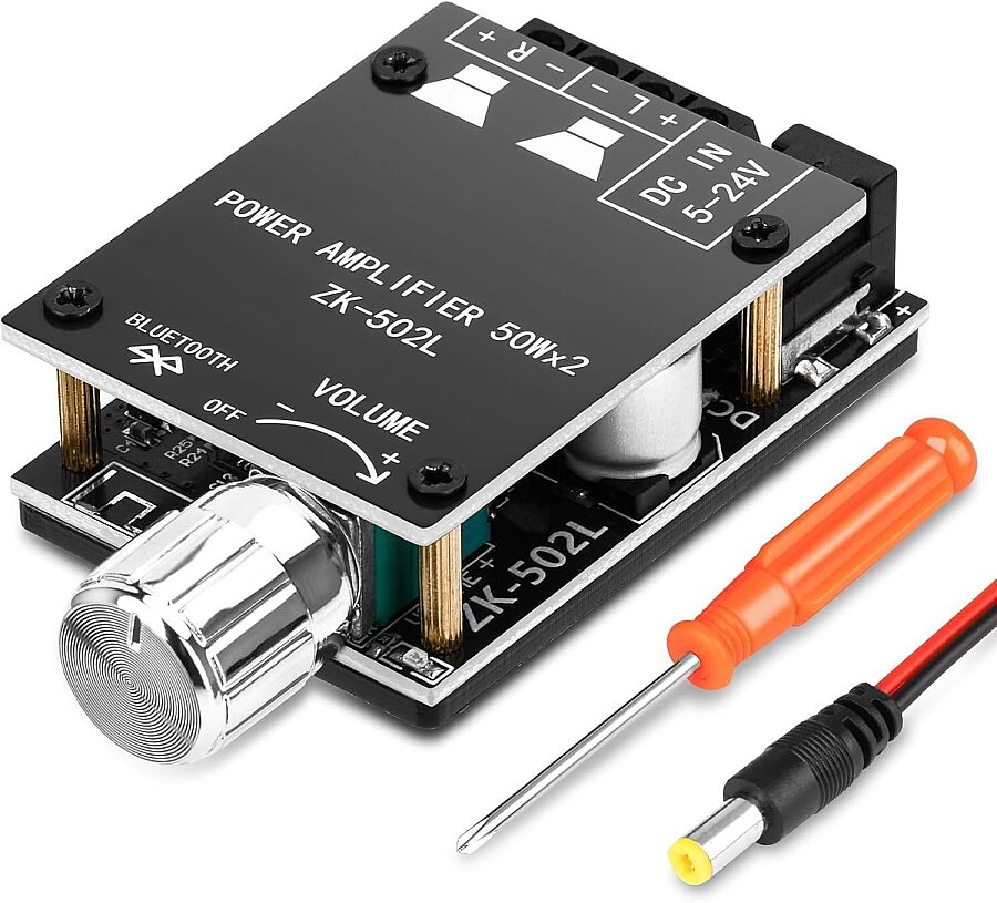 ZK-502L TPA3116D2 Çift Kanal 2x50W Bluetooth 5.0 Stereo Amfi Modülü – Mini Amplifikatör Kartı - 2